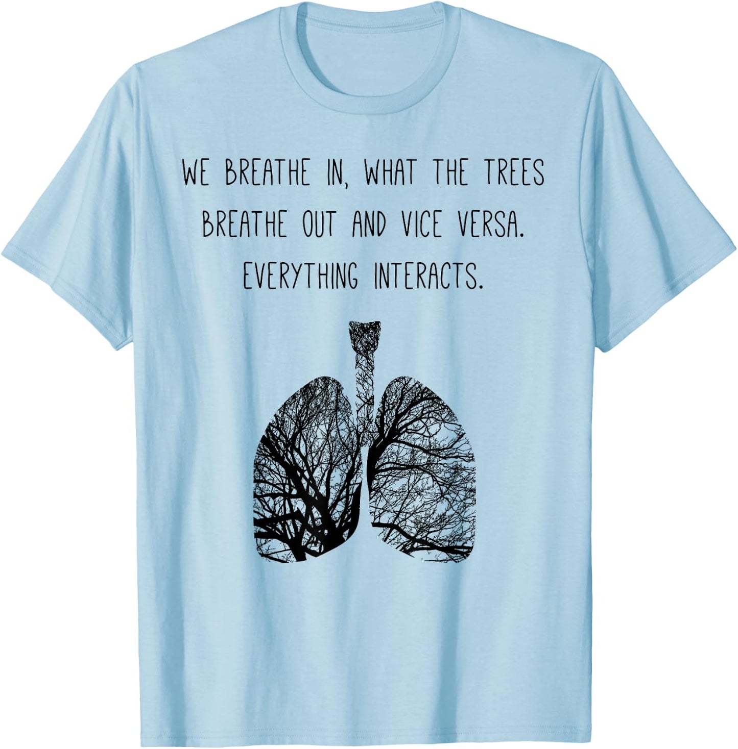 Lung Tree Air Breathe Breathing Photosynthesis Tree T-Shirt - T-Shirt | Light Blue