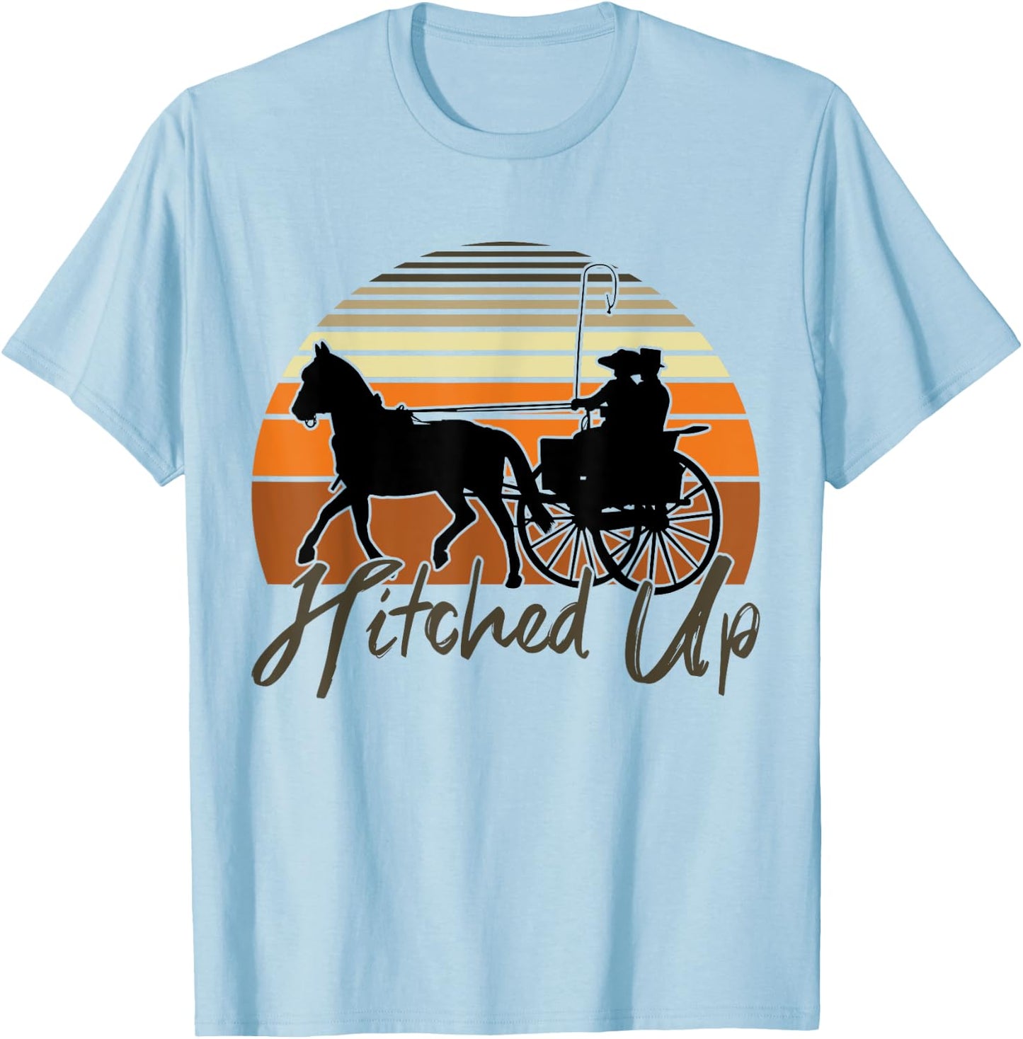Fine Harness Horse Team Pleasure Driving Lifestyle T-Shirt - T-Shirt | Light Blue