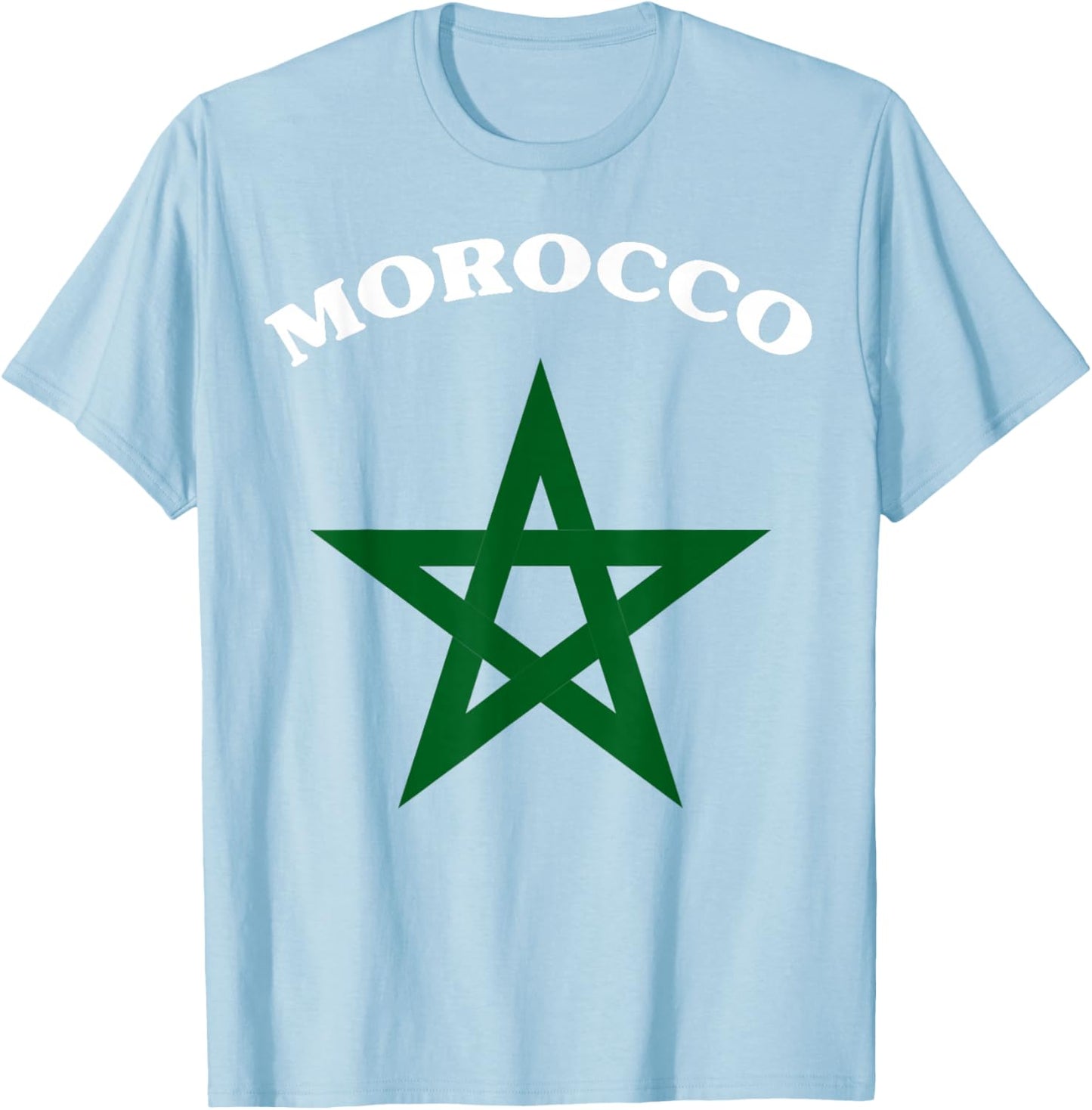 Morocco soccer lover gift Maroc Flag Morocco Moroccan Flag T-Shirt - T-Shirt | Light Blue