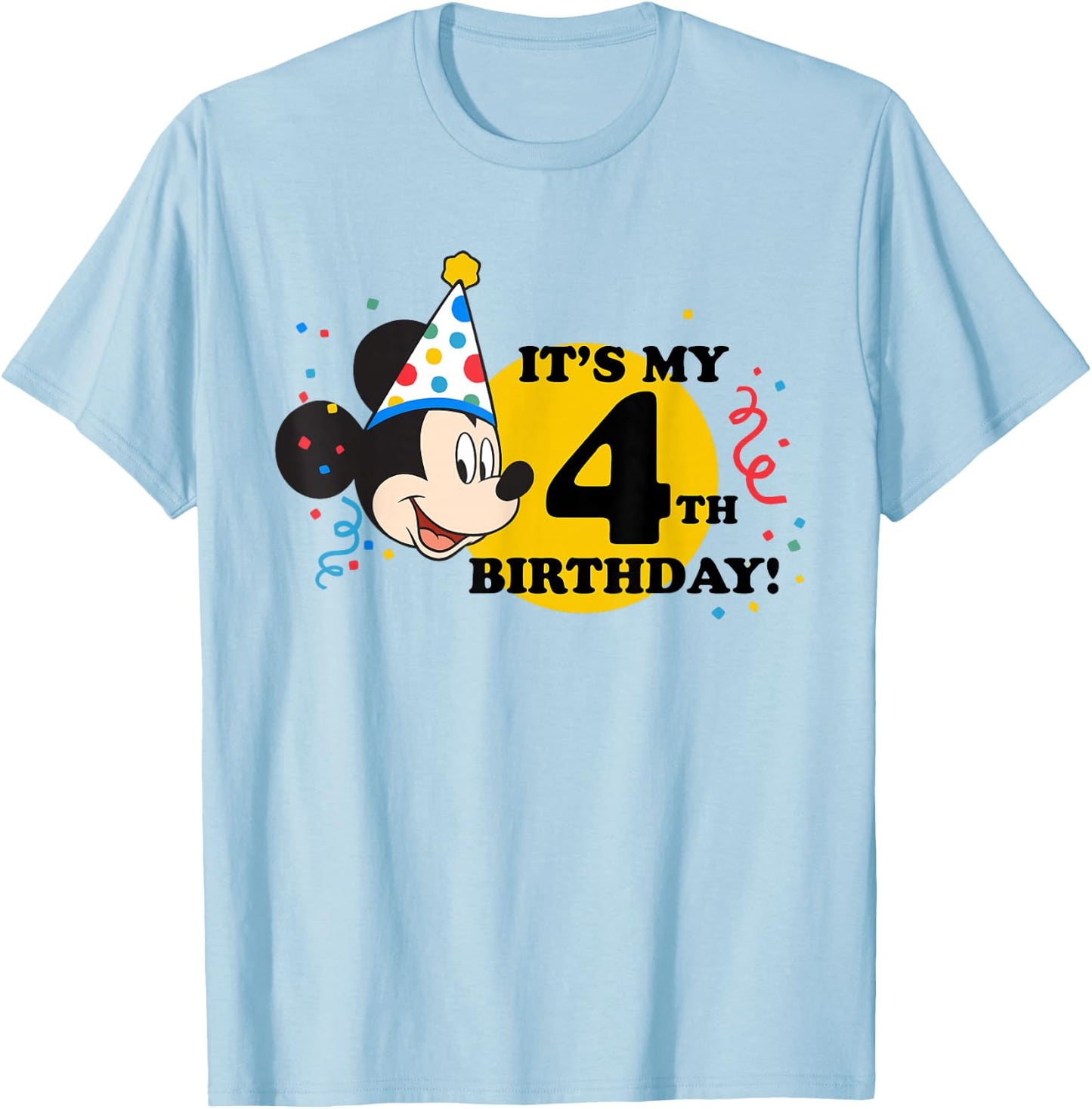 Disney Mickey Mouse 4th Birthday T-Shirt - T-Shirt | Light Blue