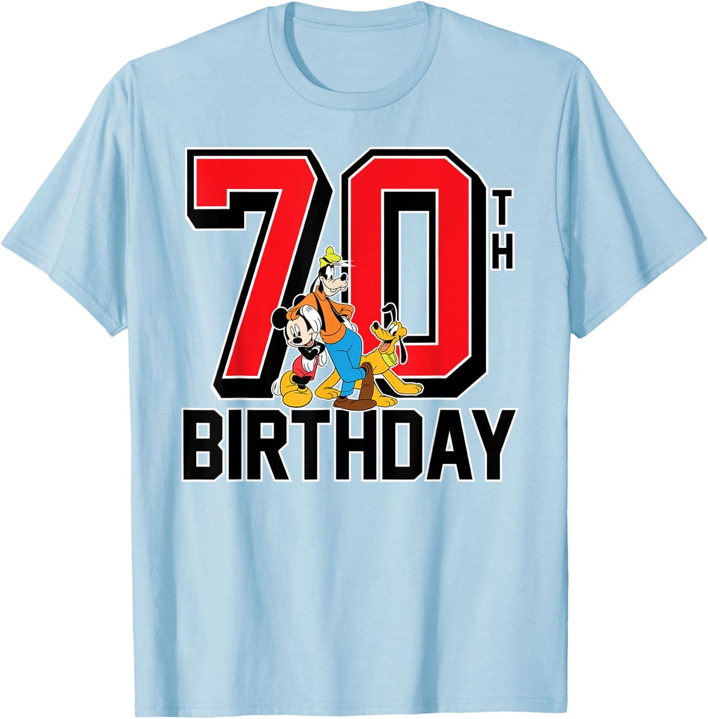 Mickey Mouse - Goofy Pluto 70th Birthday T-Shirt - T-Shirt | Light Blue