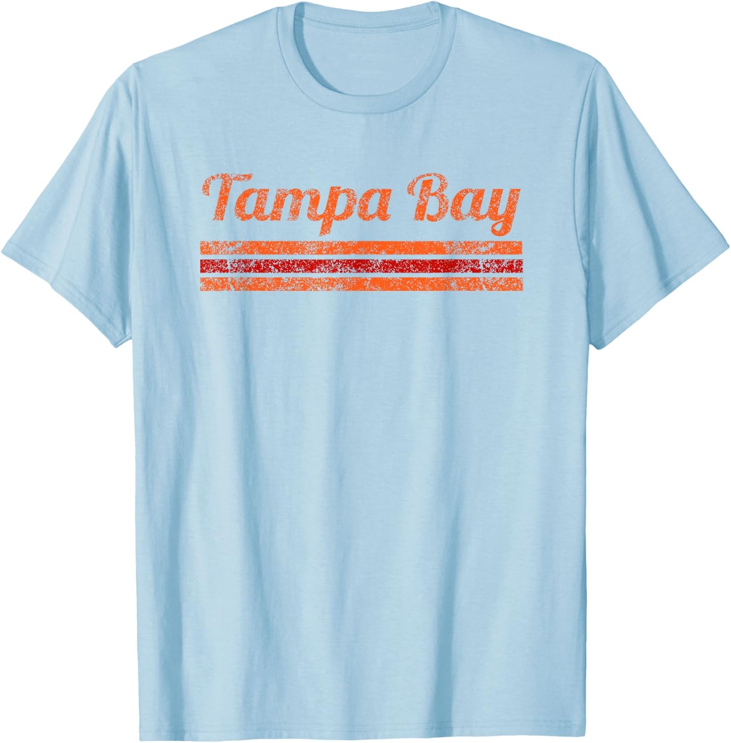 Tampa Bay Florida Retro Vintage Weathered Stripe Throwback T-Shirt - T-Shirt | Light Blue