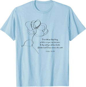 John 16:33 Take Heart! Quotes T-Shirt - T-Shirt | Light Blue