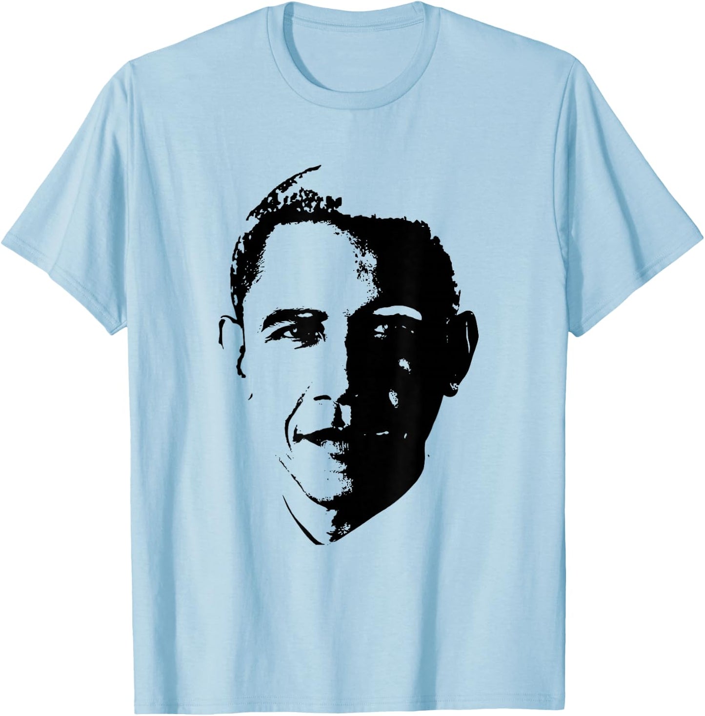 Barack Obama Face 44th President POTUS Patriotic Democrat T-Shirt - T-Shirt | Light Blue
