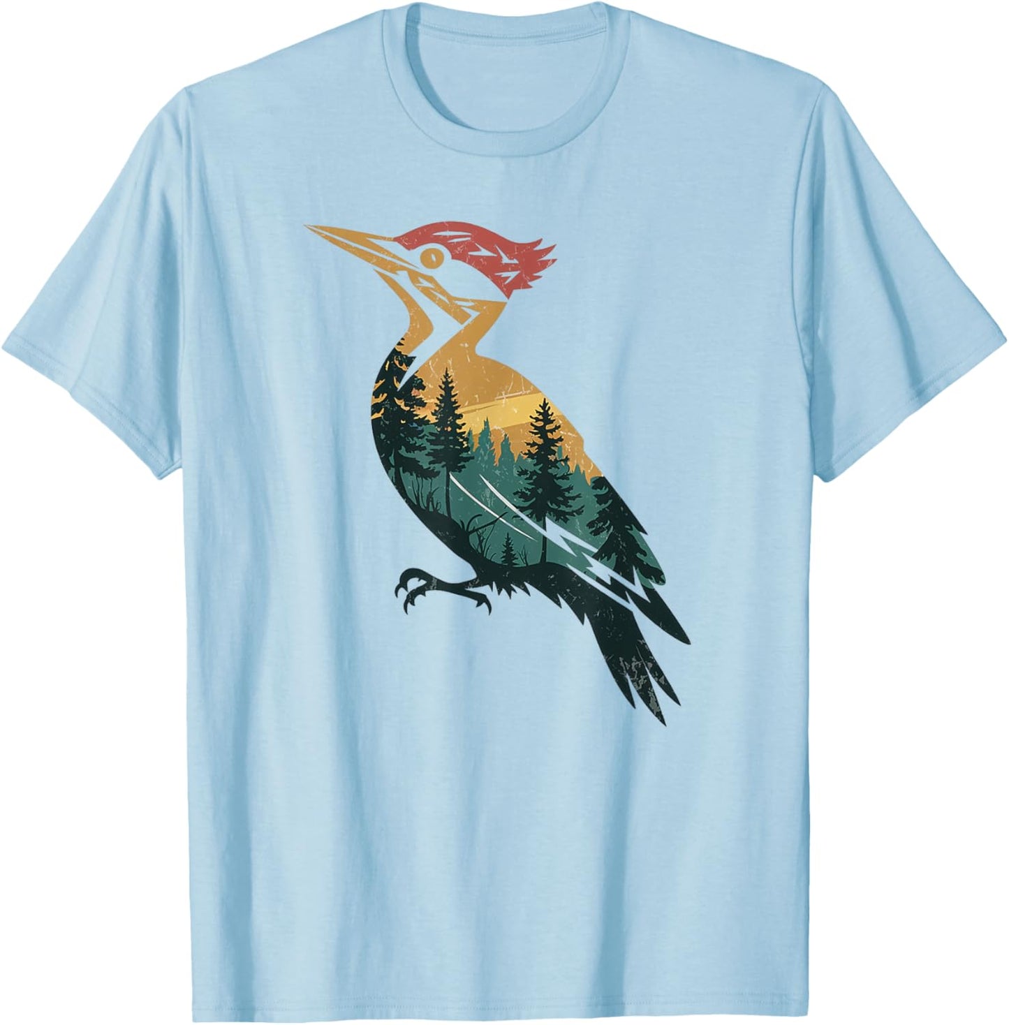 Woodpecker Hunting Hiking Outdoor Camping Forest Men Women T-Shirt - T-Shirt | Light Blue
