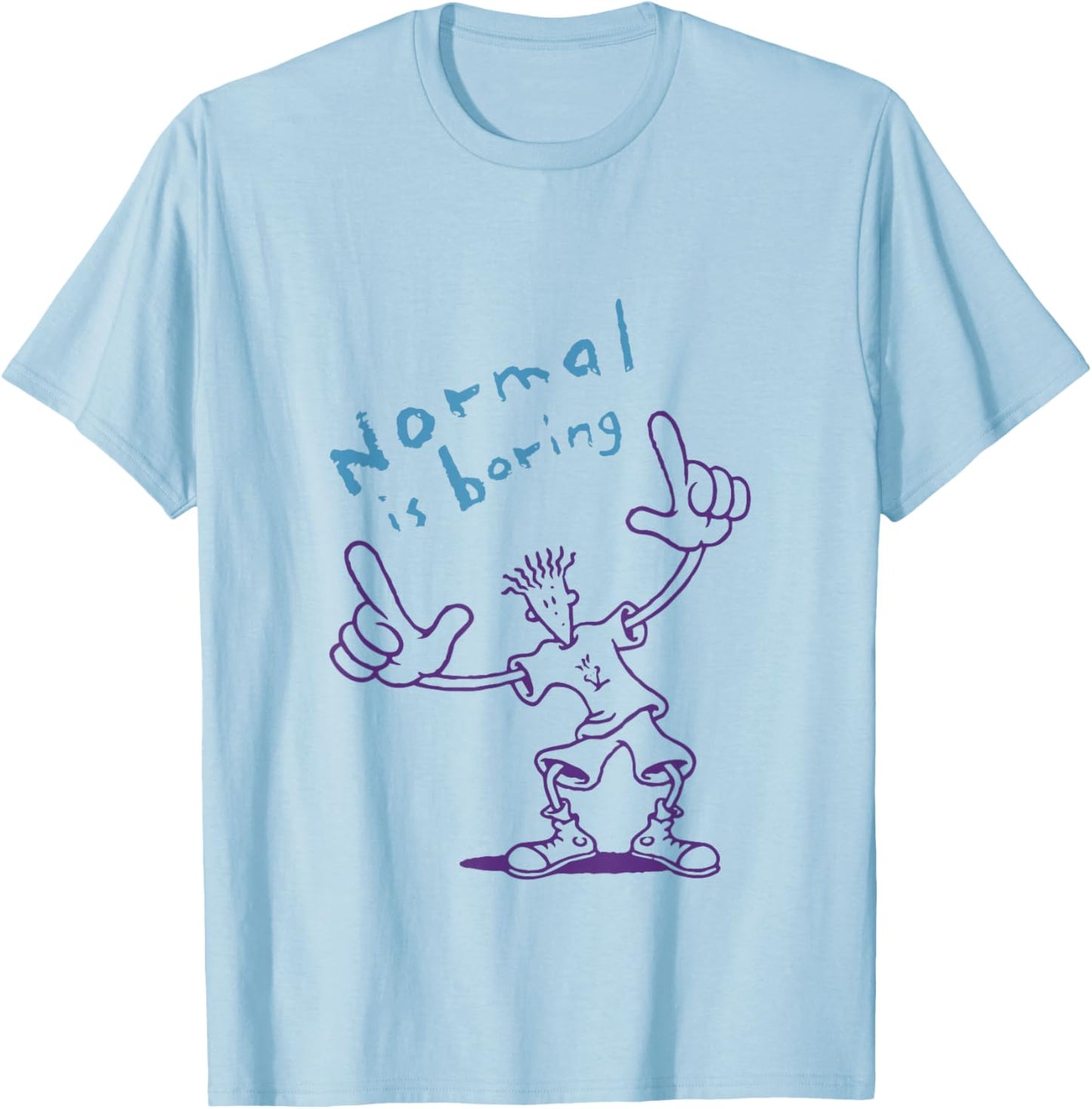 Fido Dido Points Normal Is Boring T-Shirt - T-Shirt | Light Blue