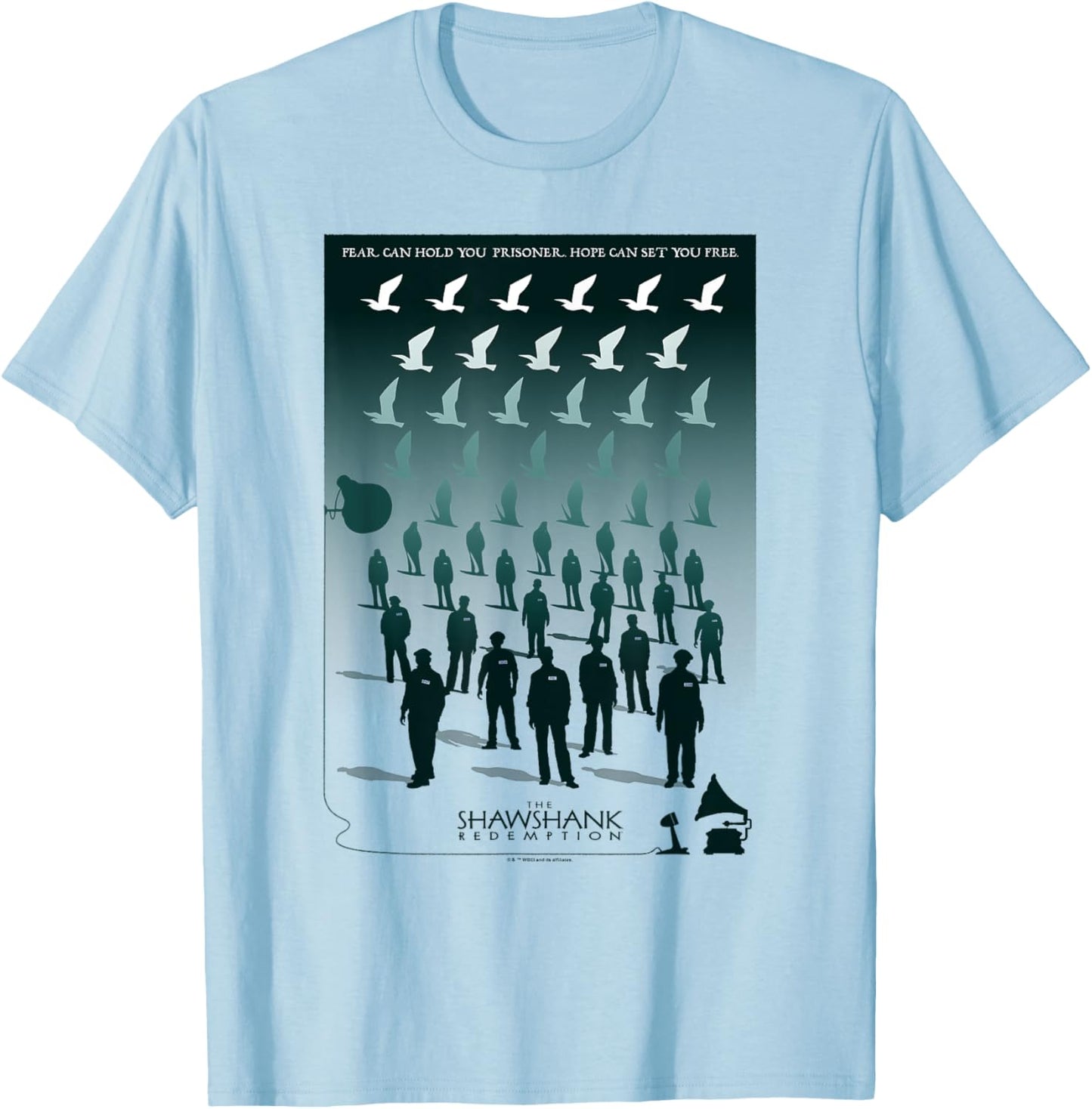 WB100 The Shawshank Redemption Free As A Bird Vintage T-Shirt - T-Shirt | Light Blue