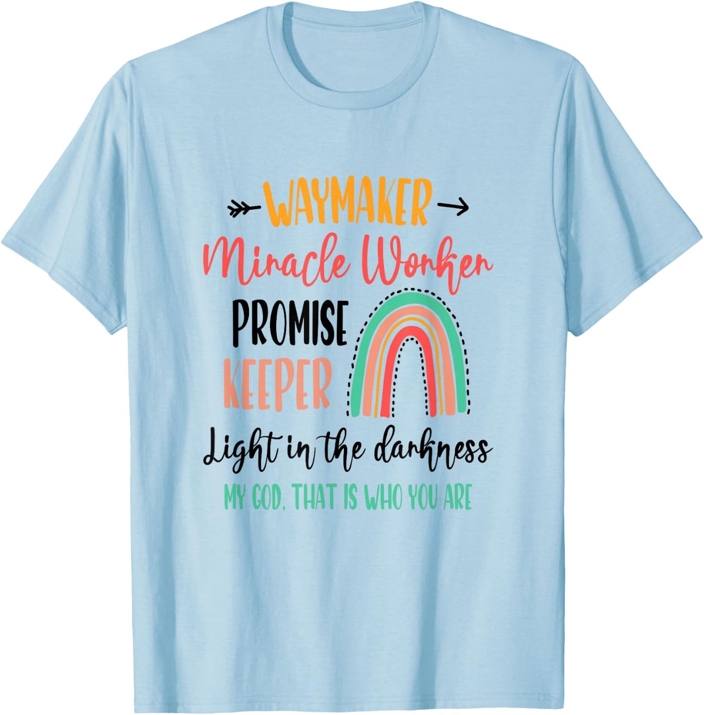 Waymaker Promise Keeper Miracle Worker Christian Kids T-Shirt - T-Shirt | Light Blue