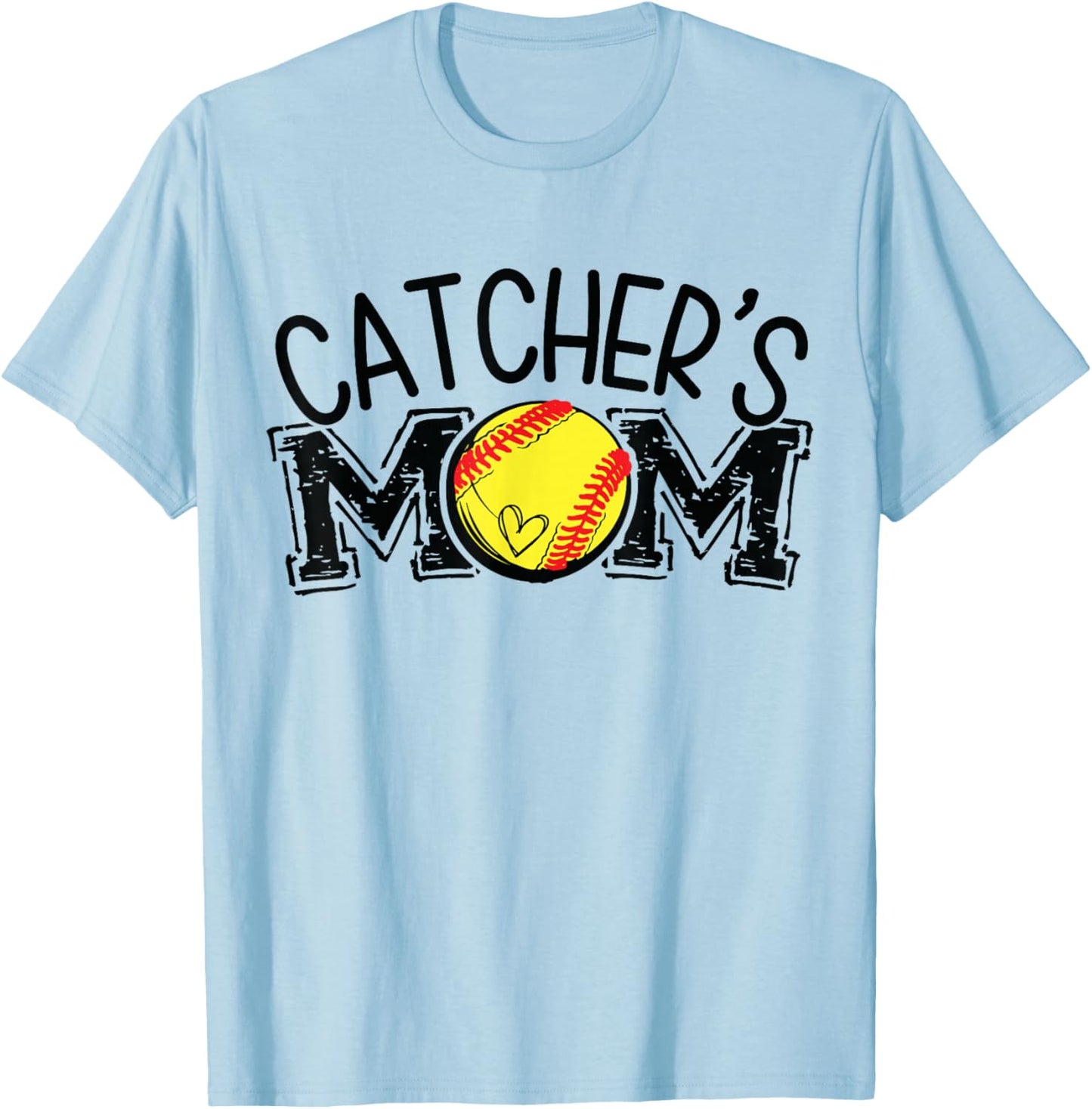 Softball Catcher's Mom T-Shirt - T-Shirt | Light Blue