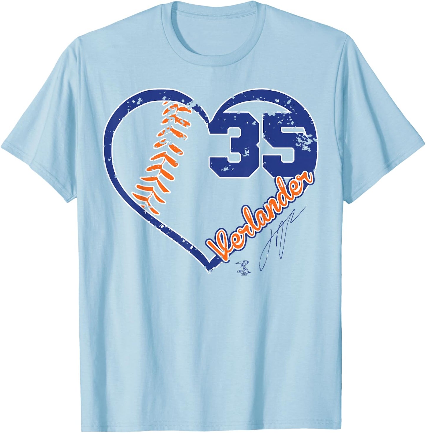 Justin Verlander Heart Team - Apparel T-Shirt - T-Shirt | Light Blue