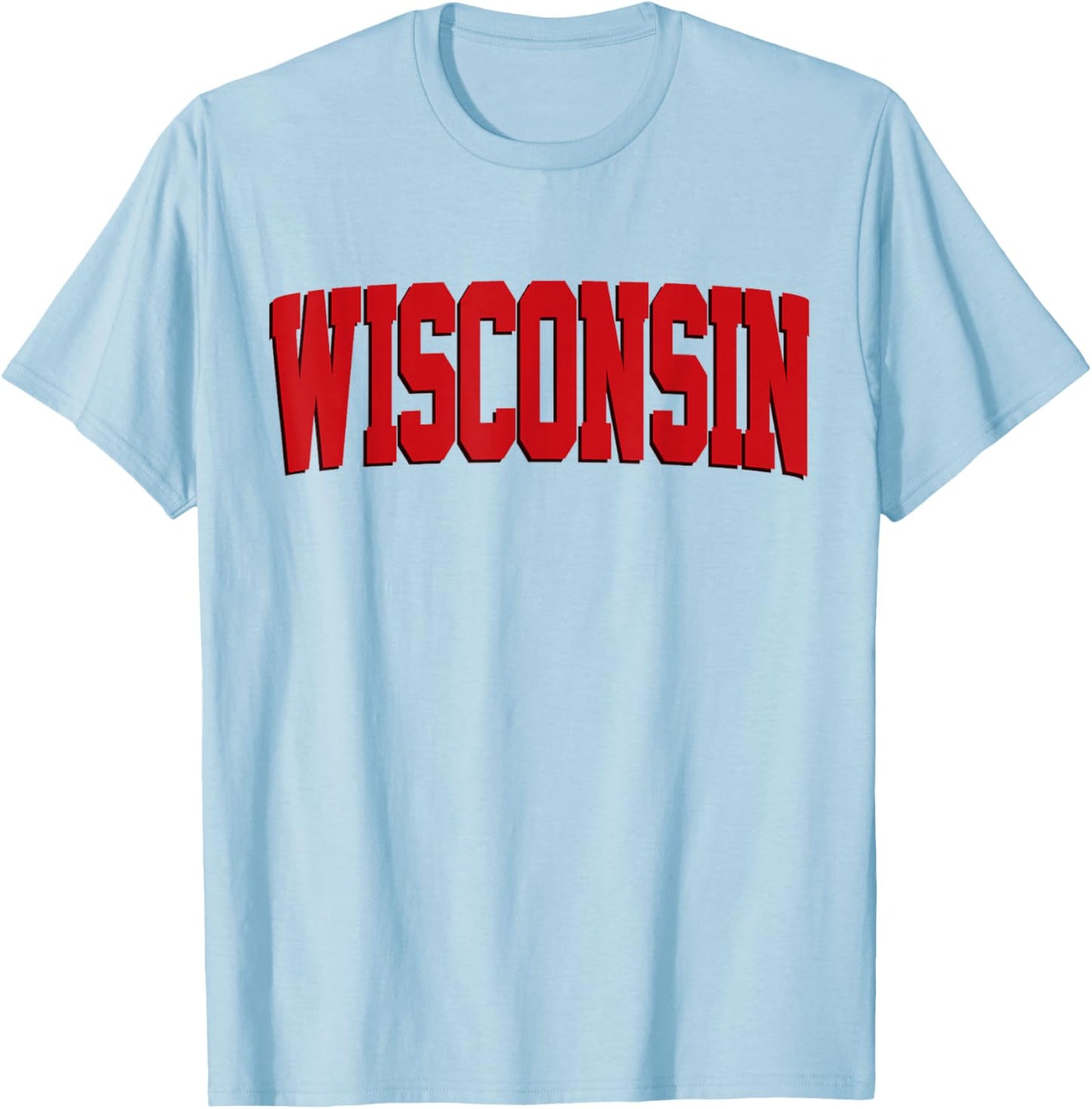 Vintage Wisconsin Wisconsin Red Retro Wisconsin T-Shirt - T-Shirt | Light Blue