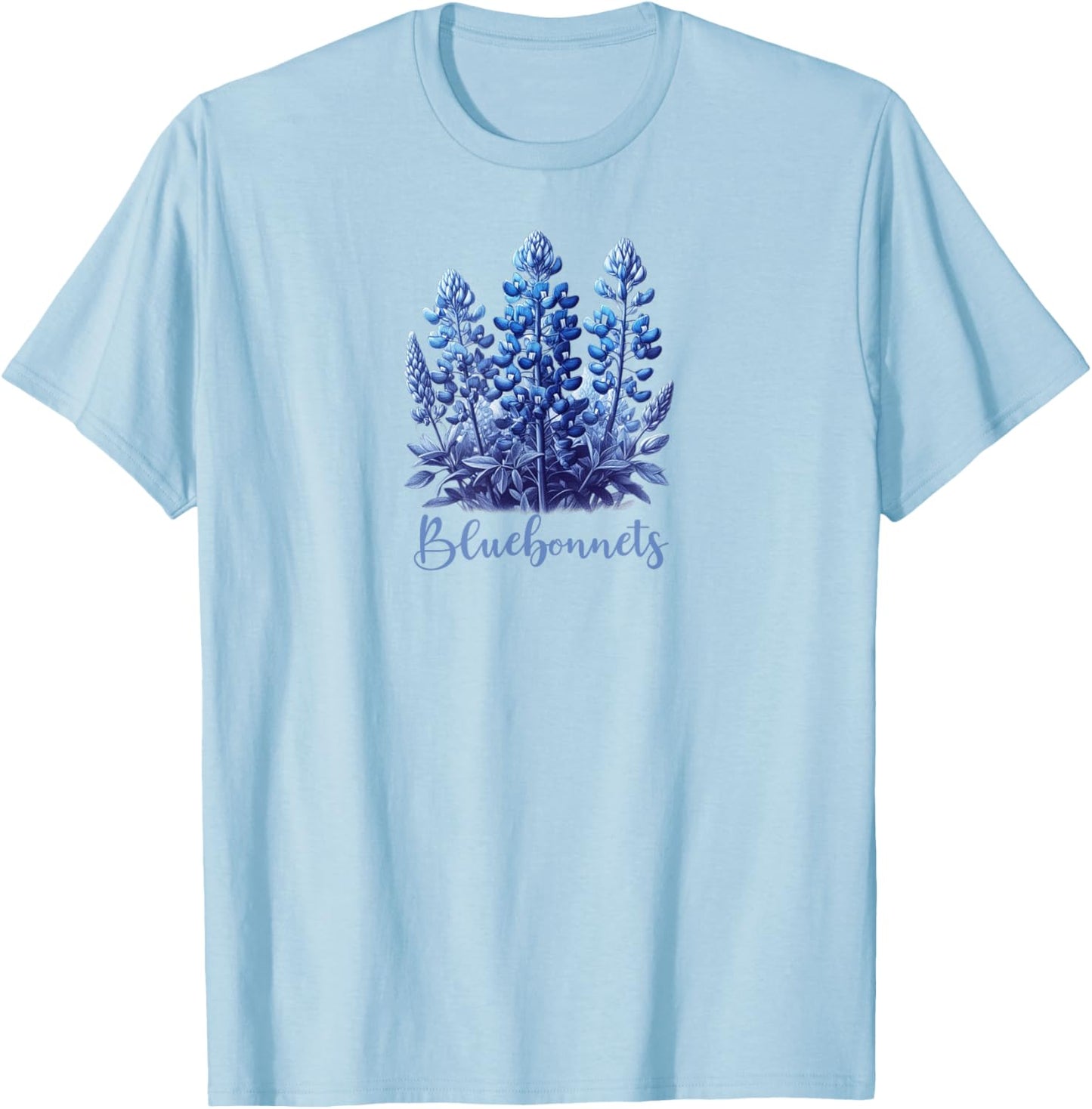 Bluebonnet Flowers T-Shirt - T-Shirt | Light Blue