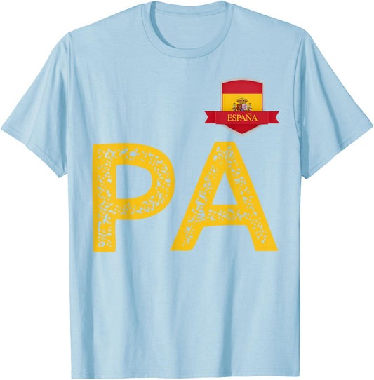 Spain España Human-Flag Letter P and A Spain España T-Shirt - T-Shirt | Light Blue