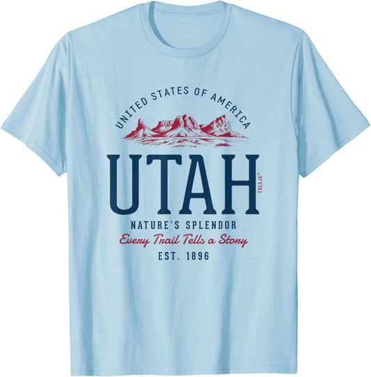 Vintage-Looking Retro Styled Utah T-Shirt - T-Shirt | Light Blue