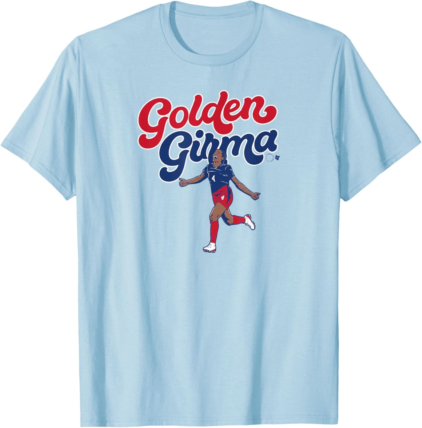 Naomi Girma: Golden Girma - USA Soccer T-Shirt - T-Shirt | Light Blue