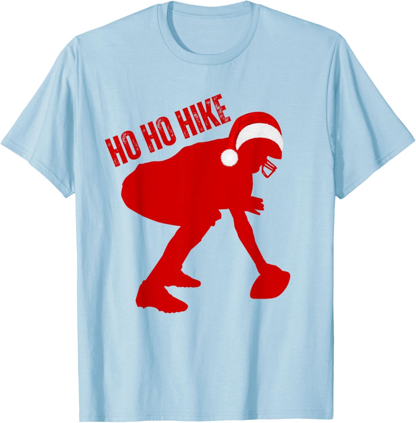 Christmas Football Center HO-HO-HIKE T-Shirt - T-Shirt | Light Blue