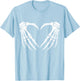 Skeleton Hands Heart Sign Red Halloween T-Shirt - T-Shirt | Light Blue