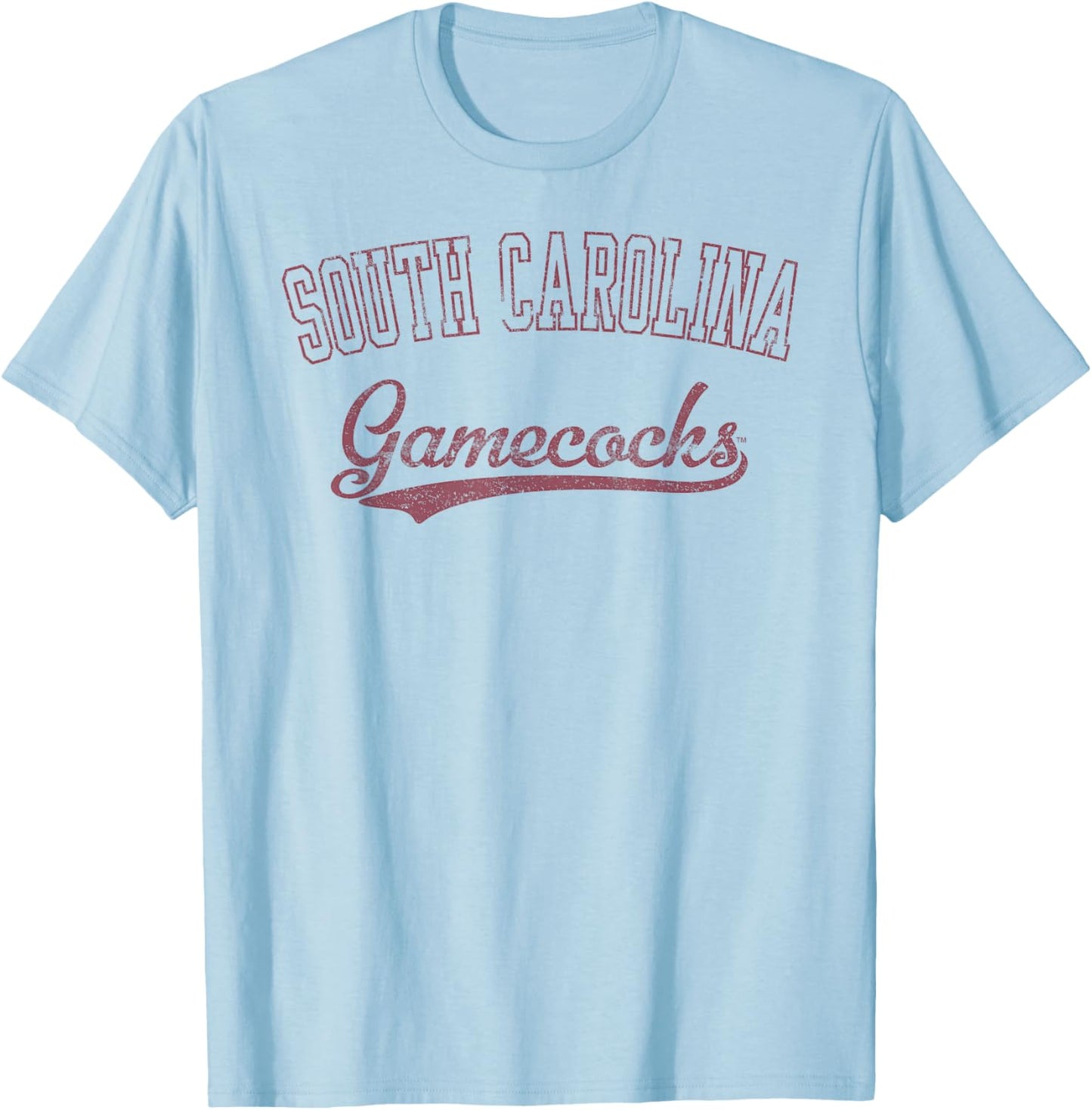 South Carolina Gamecocks Vintage Cursive Officially Licensed T-Shirt - T-Shirt | Light Blue