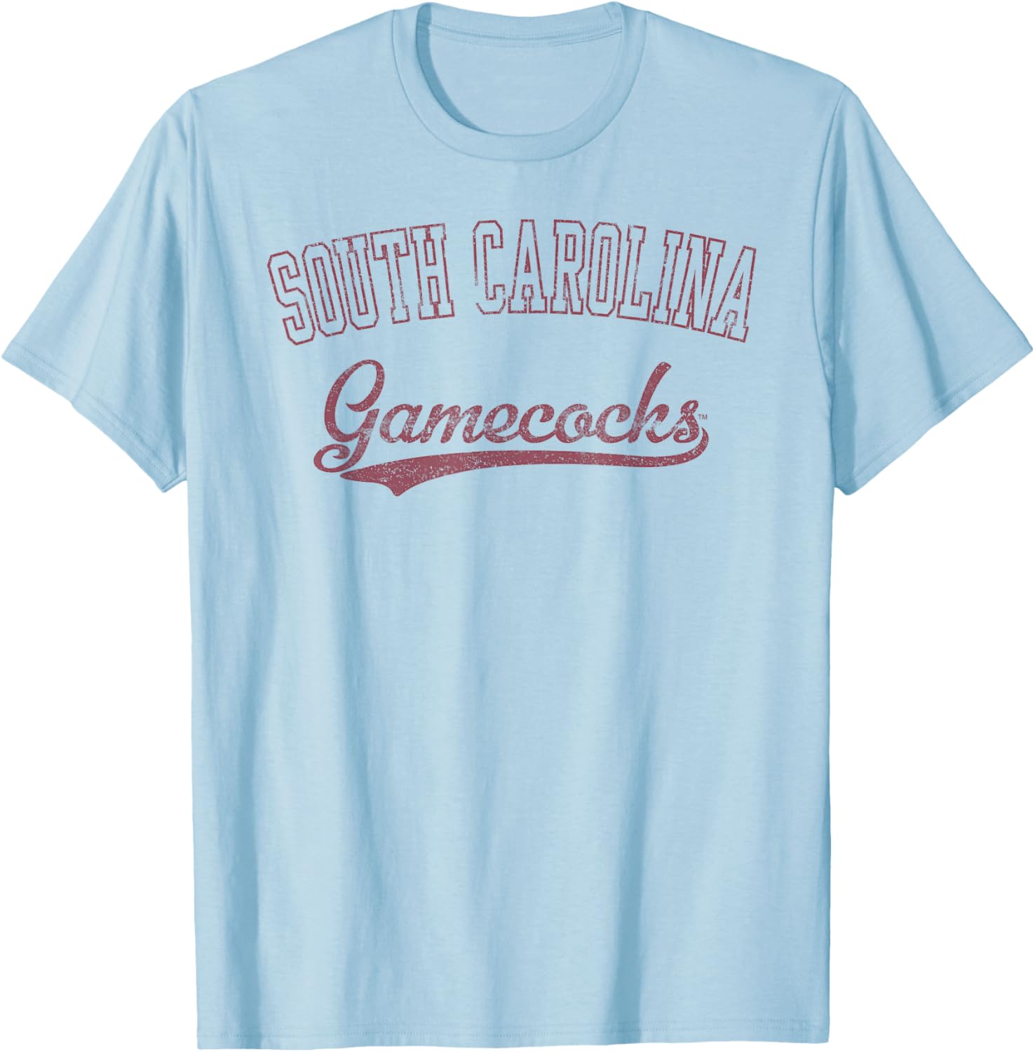 South Carolina Gamecocks Vintage Cursive Officially Licensed T-Shirt - T-Shirt | Light Blue