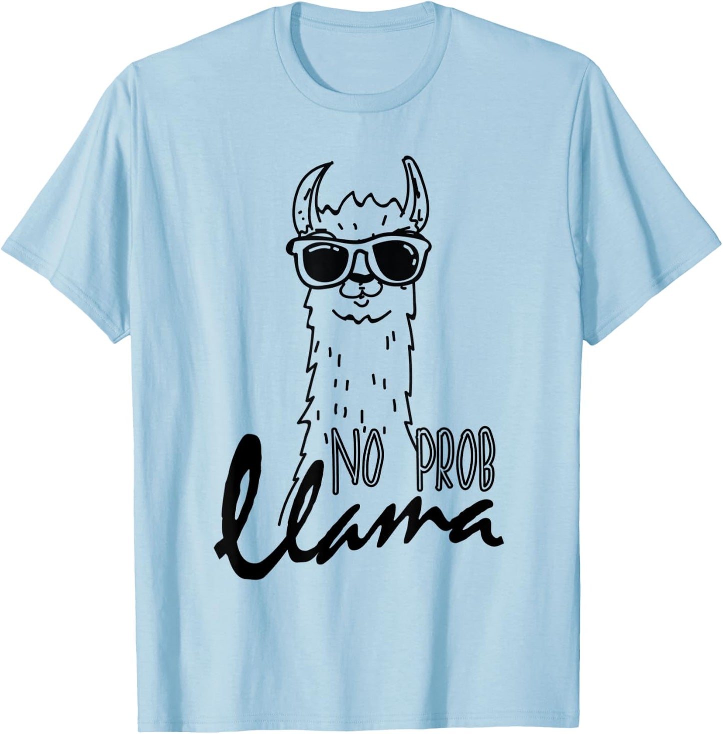 Funny Alpaca Llama No Probllama Sunglasses T-Shirt - T-Shirt | Light Blue