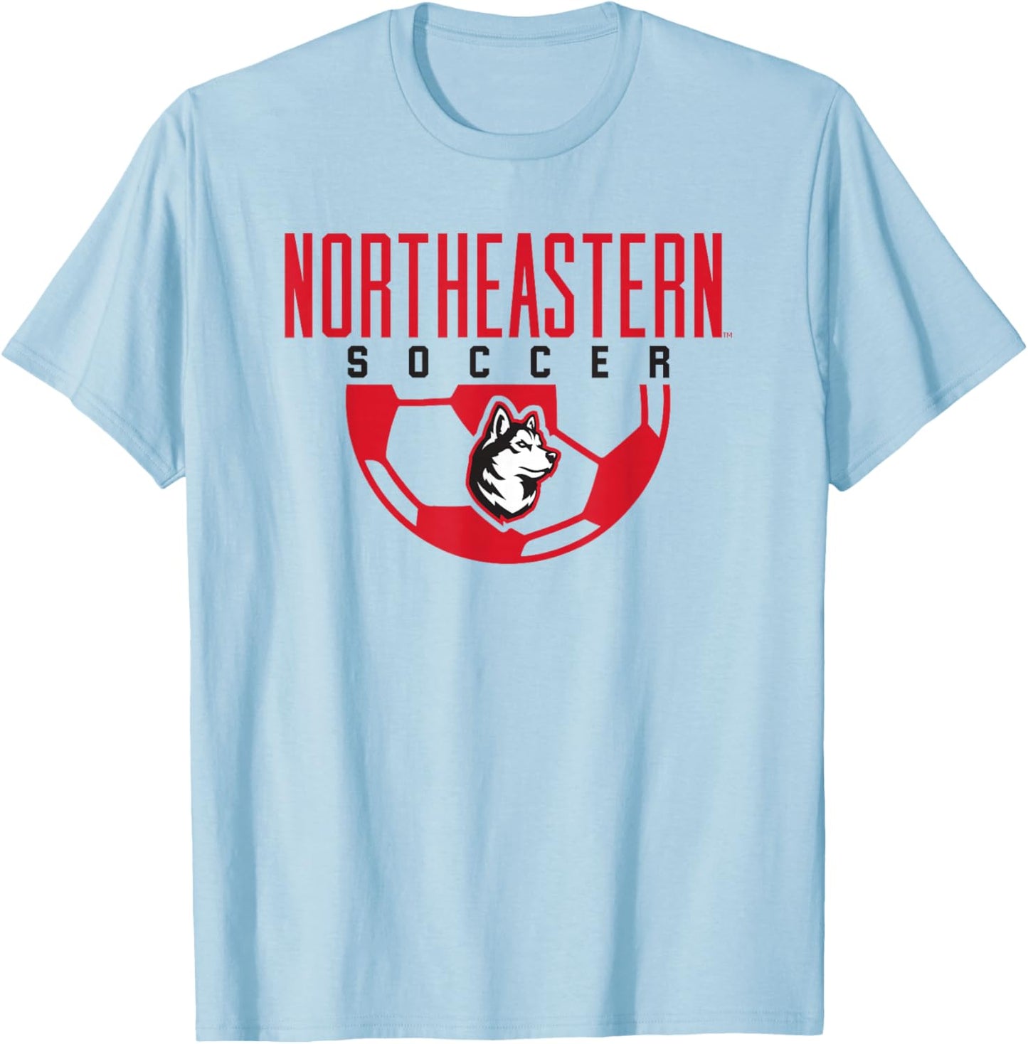 Northeastern University NEU Huskies Soccer Arch T-Shirt - T-Shirt | Light Blue
