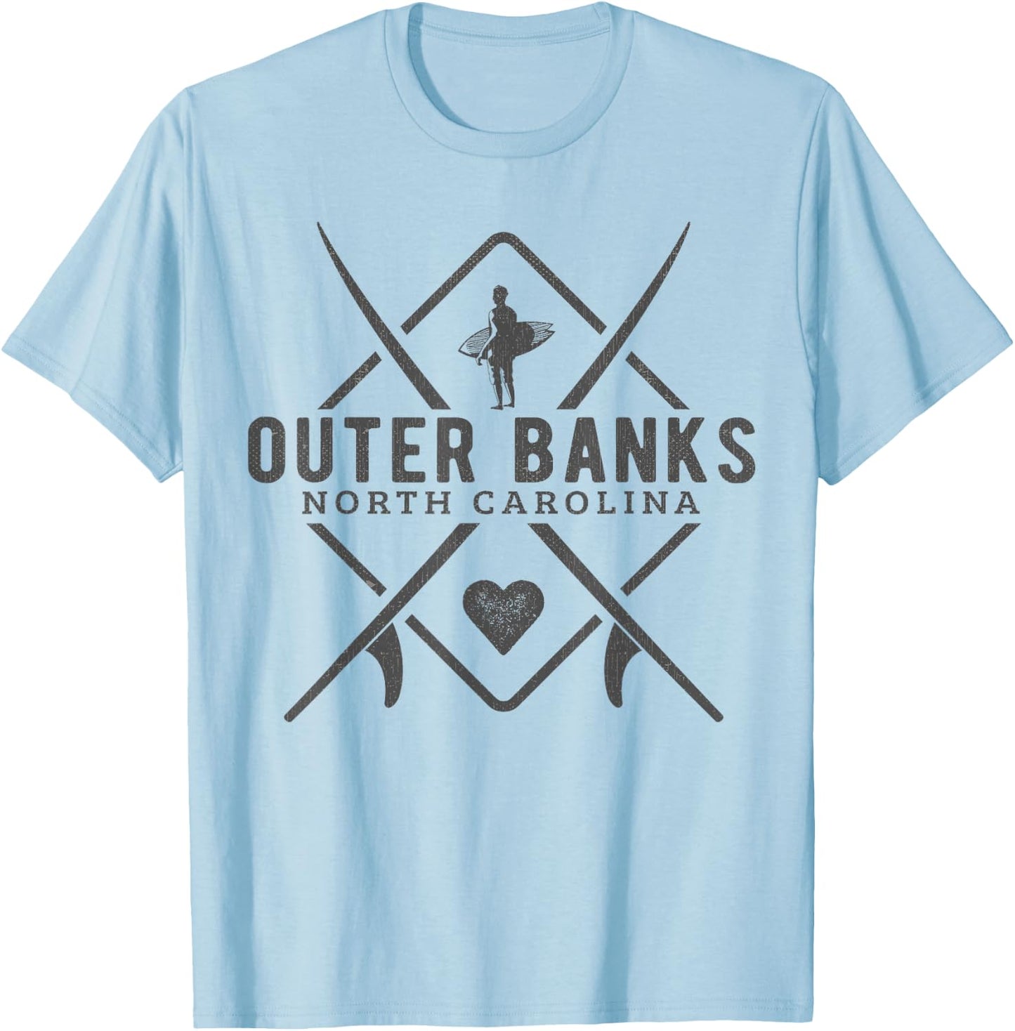 Outer Banks North Carolina Surfing Souvenir Outer Banks T-Shirt - T-Shirt | Light Blue