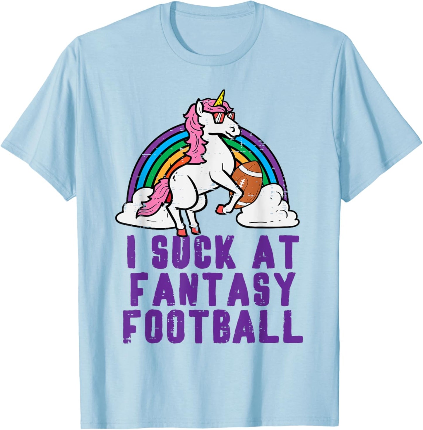 Funny Pink Fantasy Football Loser Shirt Unicorn Men T-Shirt - T-Shirt | Light Blue