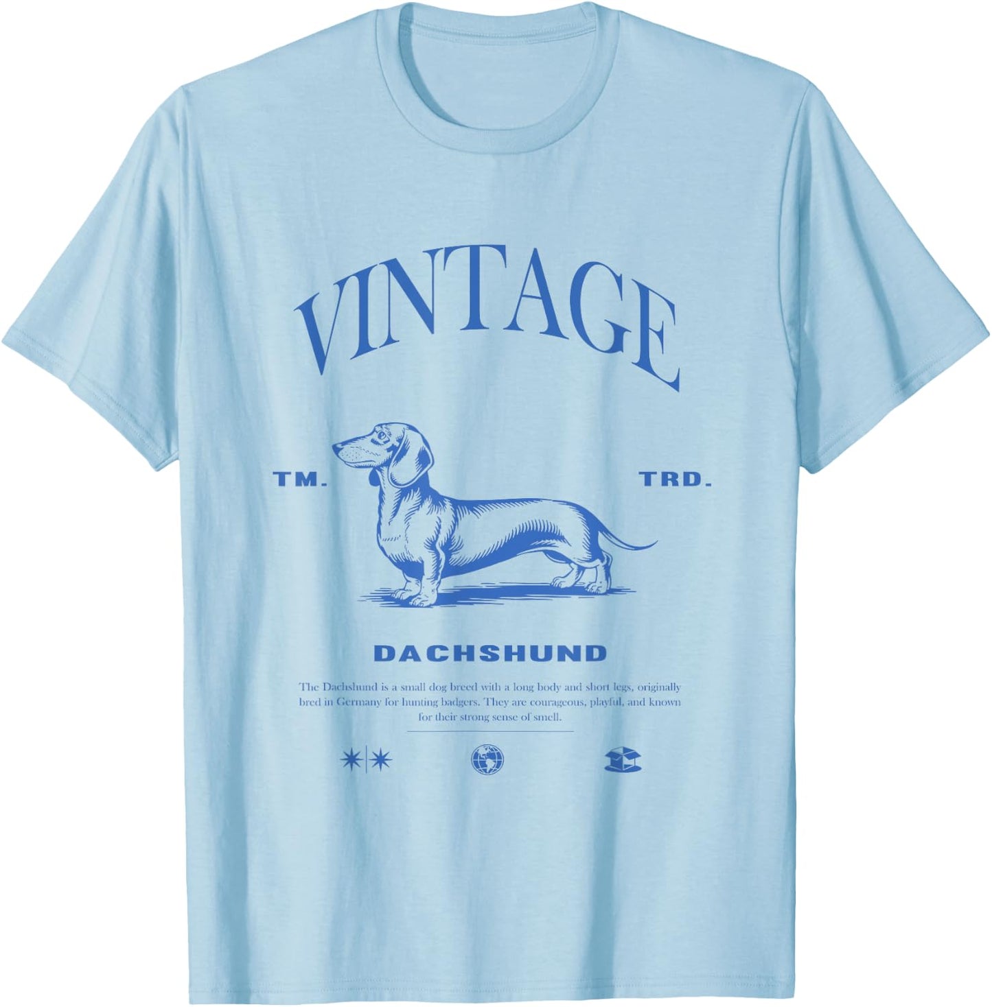 Dachshund Dog Vintage T-Shirt - T-Shirt | Light Blue