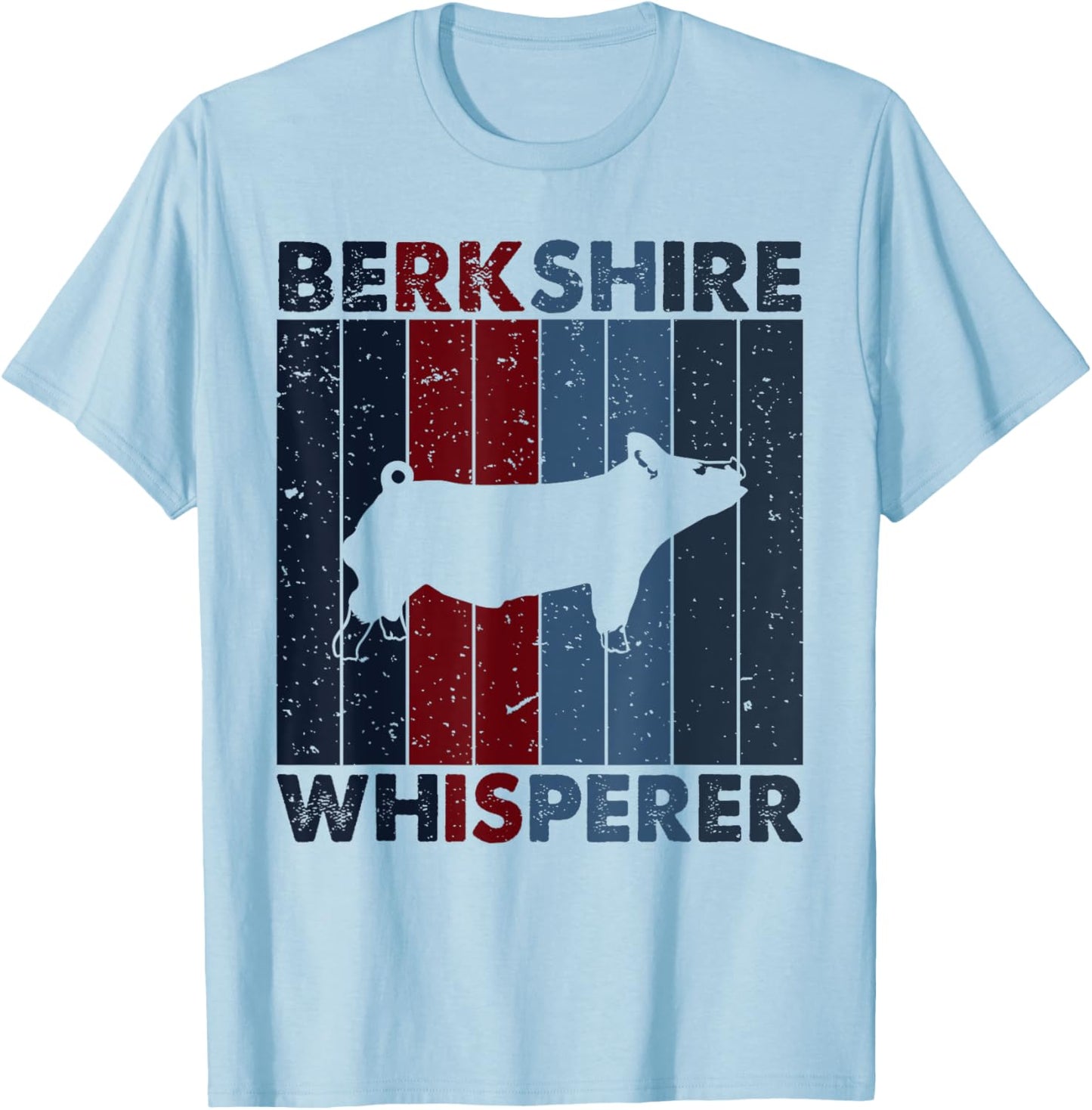Pig Dad Mom Whisperer - Farmer Breeder Vintage Berkshire T-Shirt - T-Shirt | Light Blue