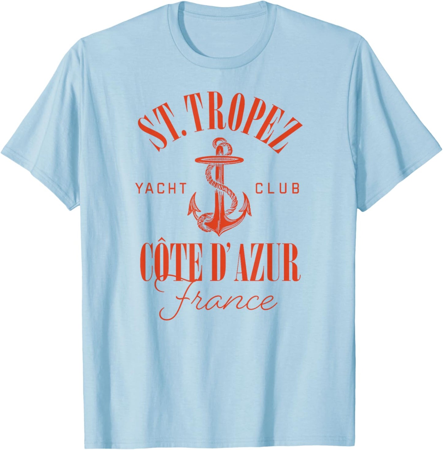St Tropez Yacht Club Côte d'Azur France Vacation Destination T-Shirt - T-Shirt | Light Blue