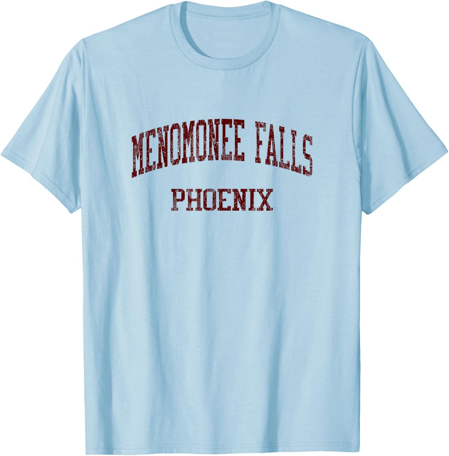 Menomonee Falls High School HS Menomonee Falls WI Vintage Sp T-Shirt - T-Shirt | Light Blue