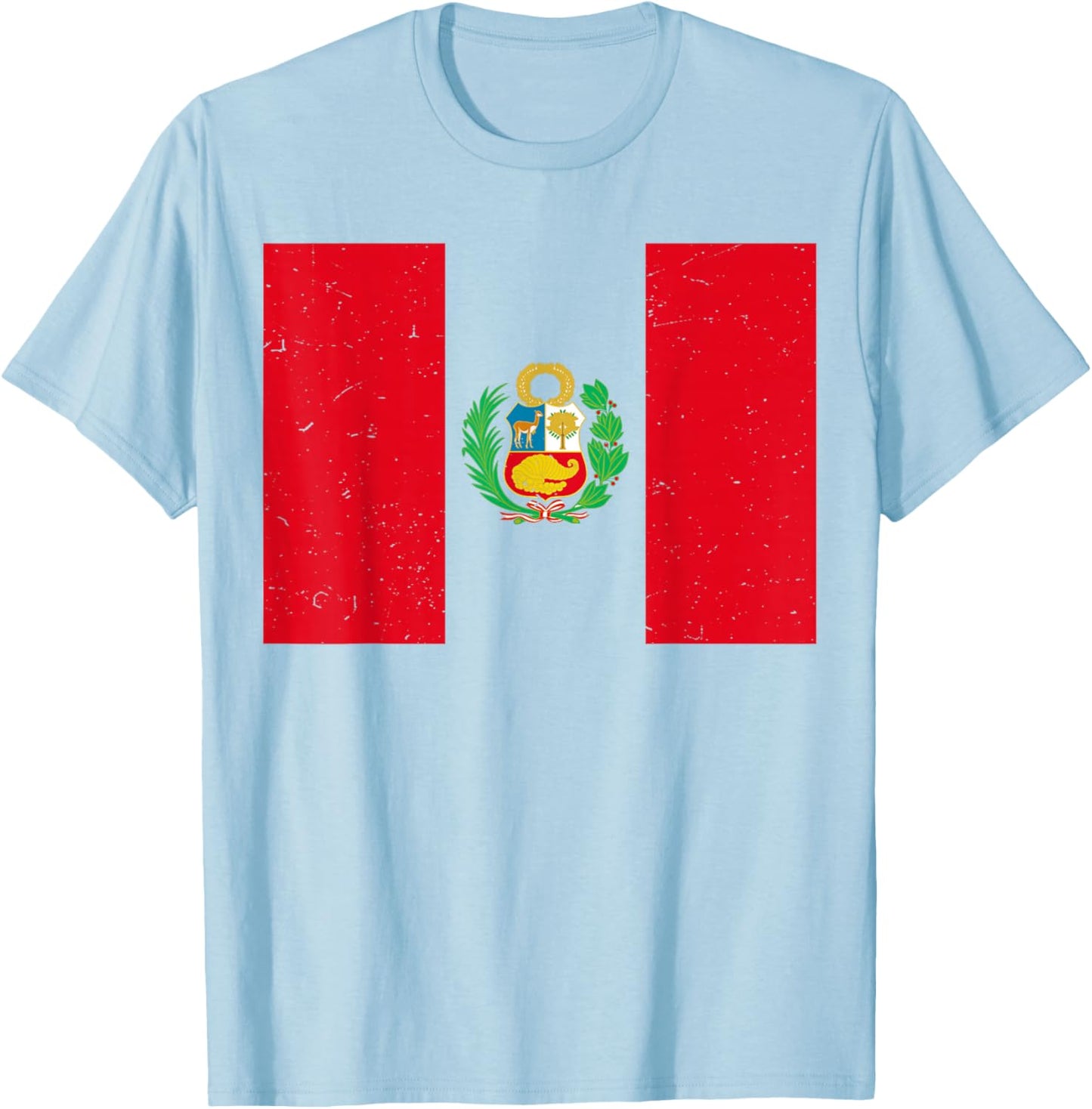 Peru Flag Shirt Men Women Kids Peruvian Hispanic Heritage T-Shirt - T-Shirt | Light Blue