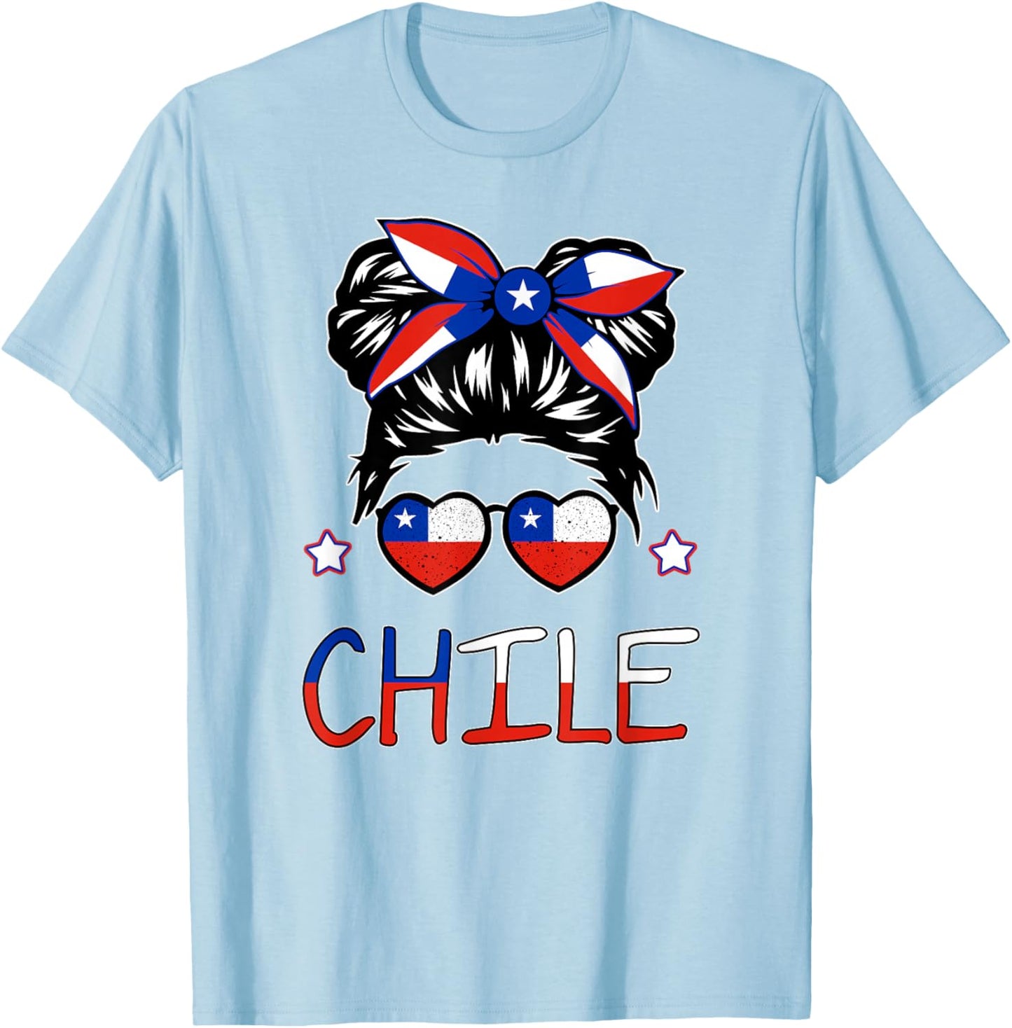 Toddler Chile Flag Chilean Hispanic Heritage Women Kids Baby T-Shirt - T-Shirt | Light Blue