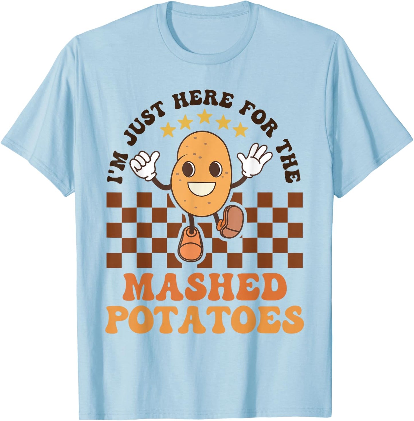 I'm Just Here For The Mashed Potatoes Funny Food Love Kids T-Shirt - T-Shirt | Light Blue