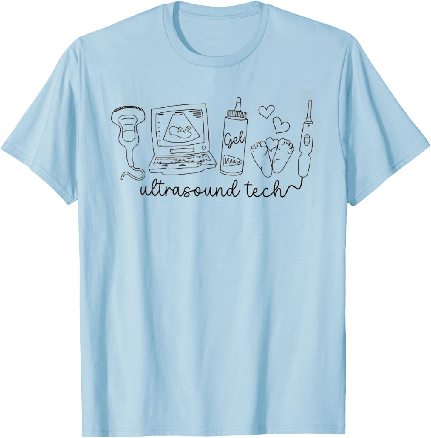 Women Ultrasound Technologist Sonographer Student School T-Shirt - T-Shirt | Light Blue