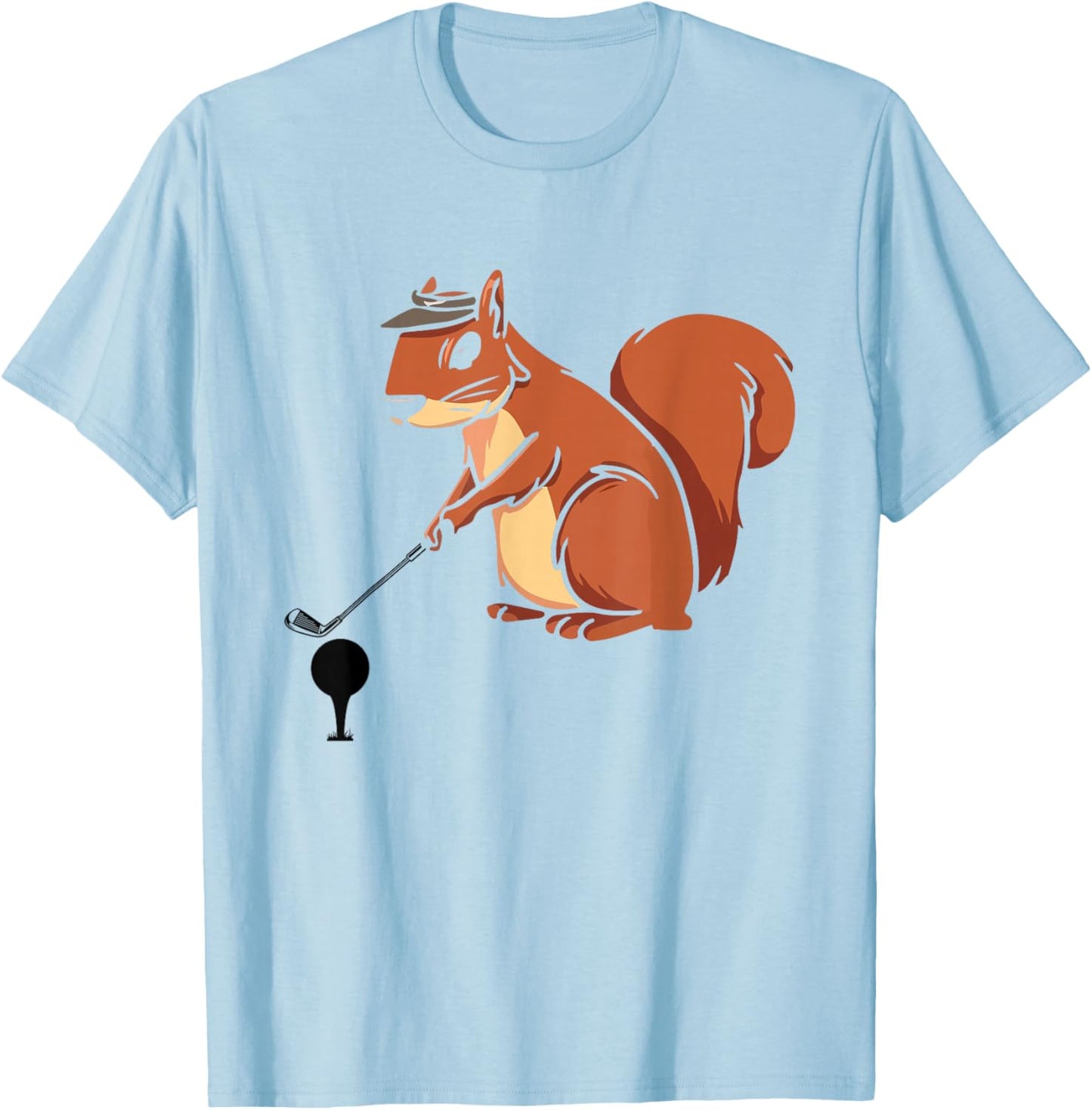 Funny Golfer Squirrel With A Golf Club - Golfing Squirrel T-Shirt - T-Shirt | Light Blue