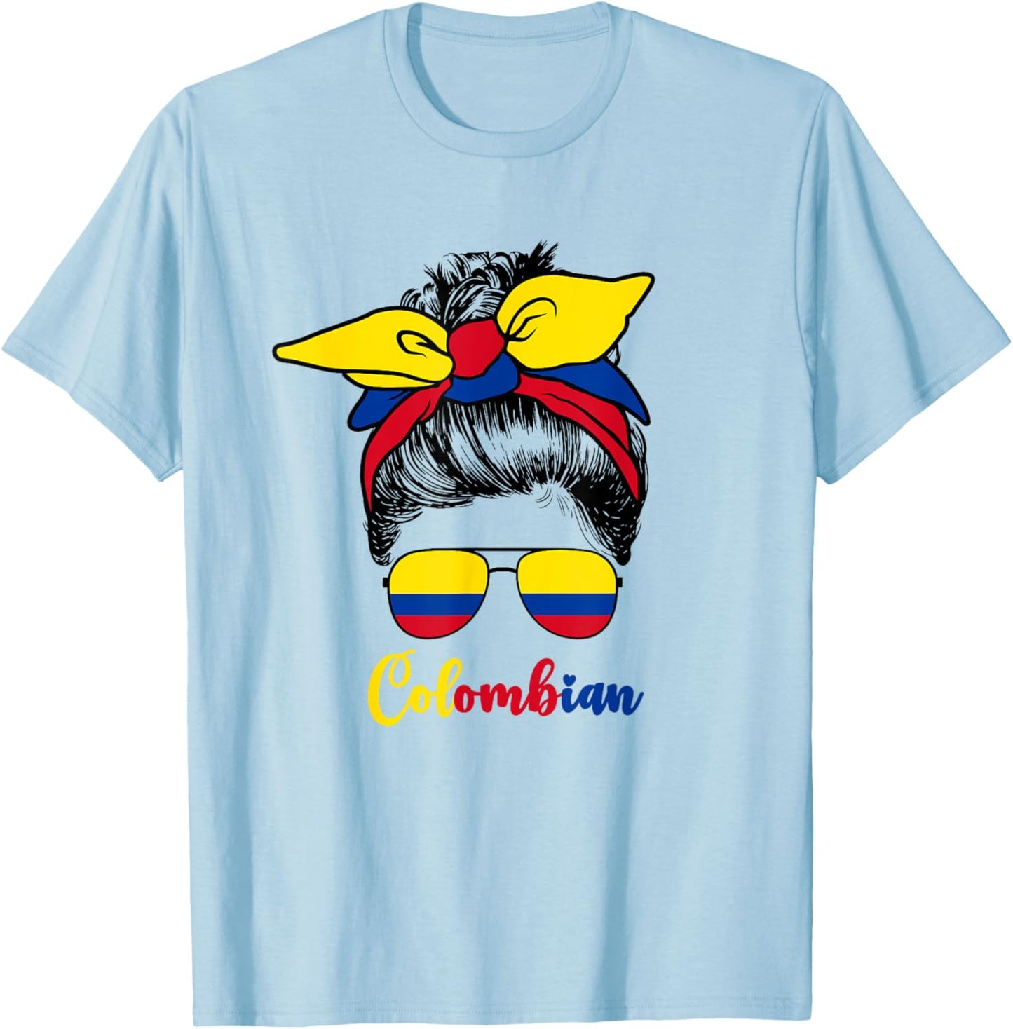 Colombian Girl Girls Cute Colombiana Colombia Flag T-Shirt - T-Shirt | Light Blue