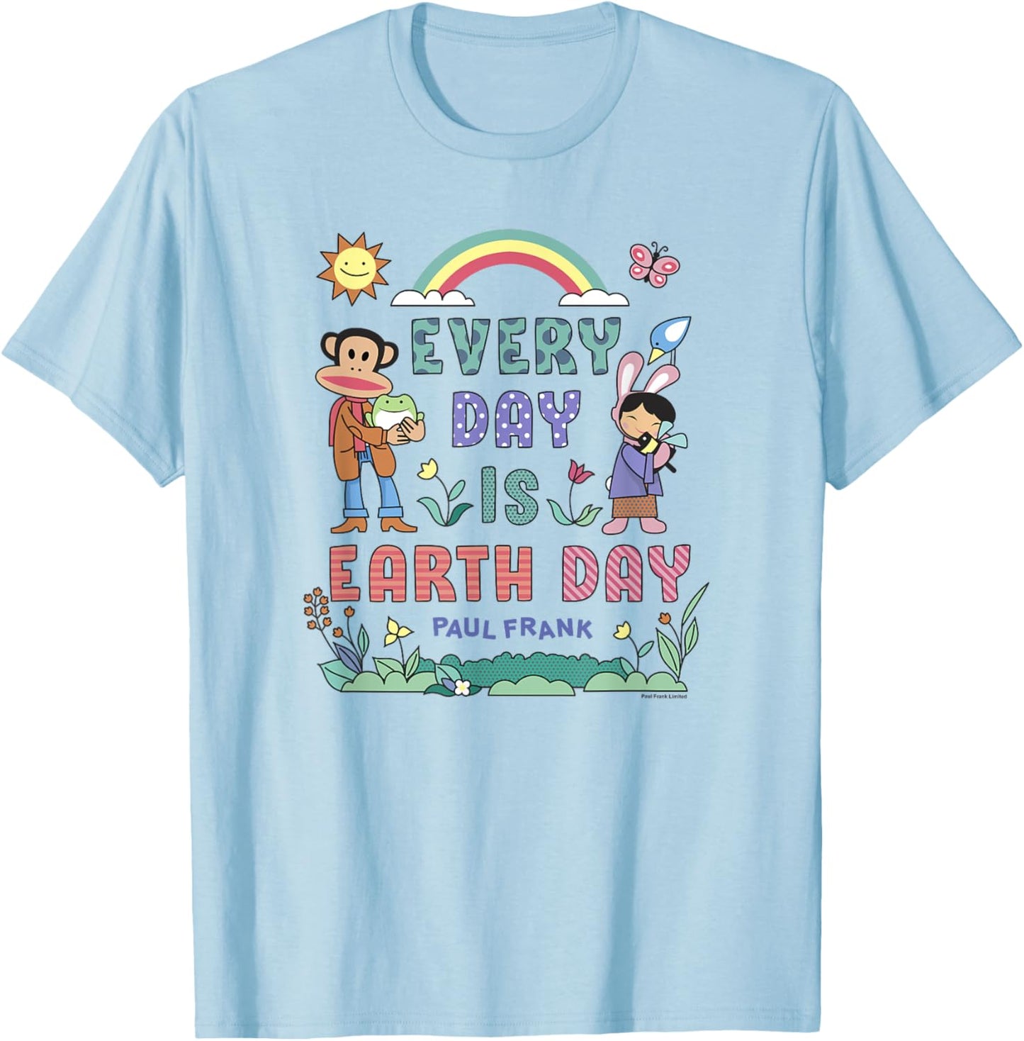 Paul Frank Every Day Is Earth Day Julius & Bunny Girl Logo T-Shirt - T-Shirt | Light Blue