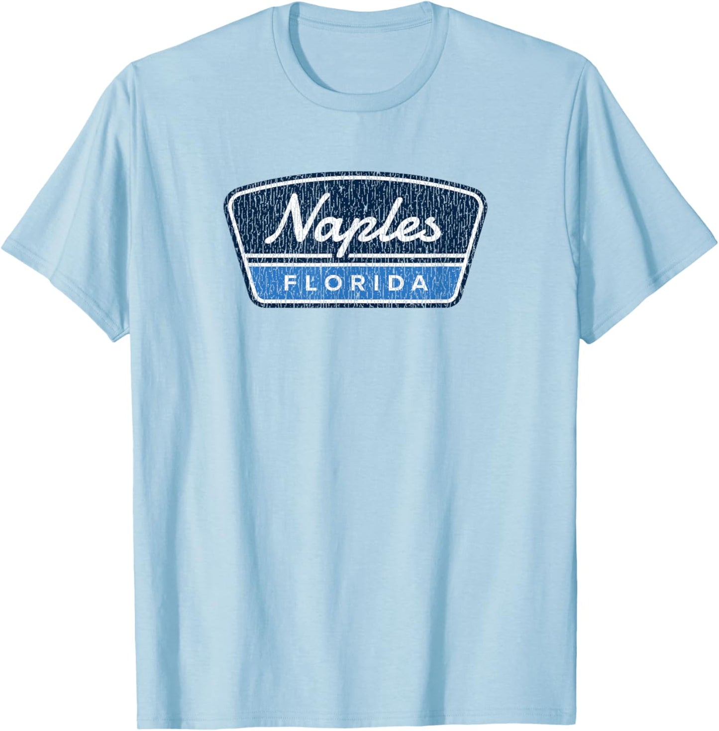 Naples Florida Retro Vintage Souvenir Badge T-Shirt - T-Shirt | Light Blue