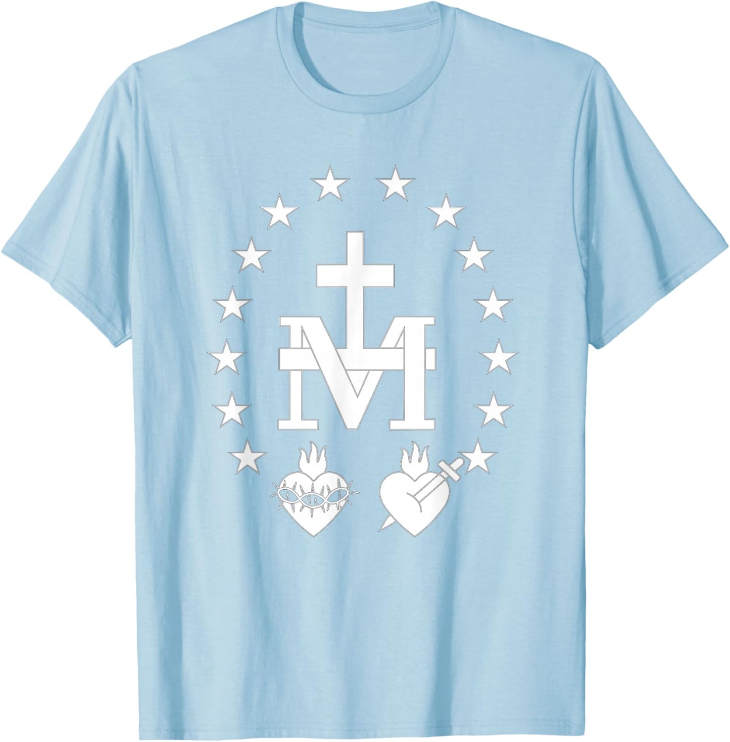 Miraculous medal catholic T-Shirt - T-Shirt | Light Blue
