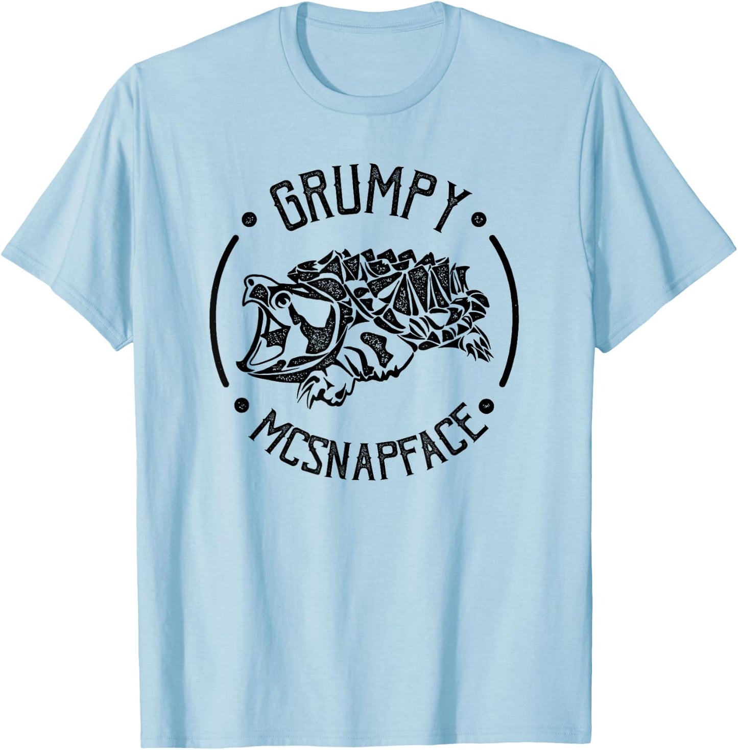Grumpy McSnapface Funny Snapping Turtle T-Shirt - T-Shirt | Light Blue