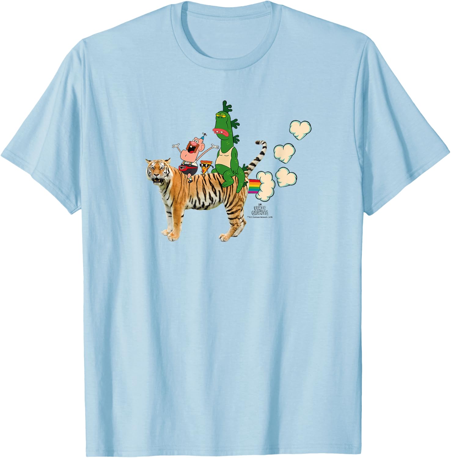 Uncle Grandpa Fart Hearts T-Shirt - T-Shirt | Light Blue