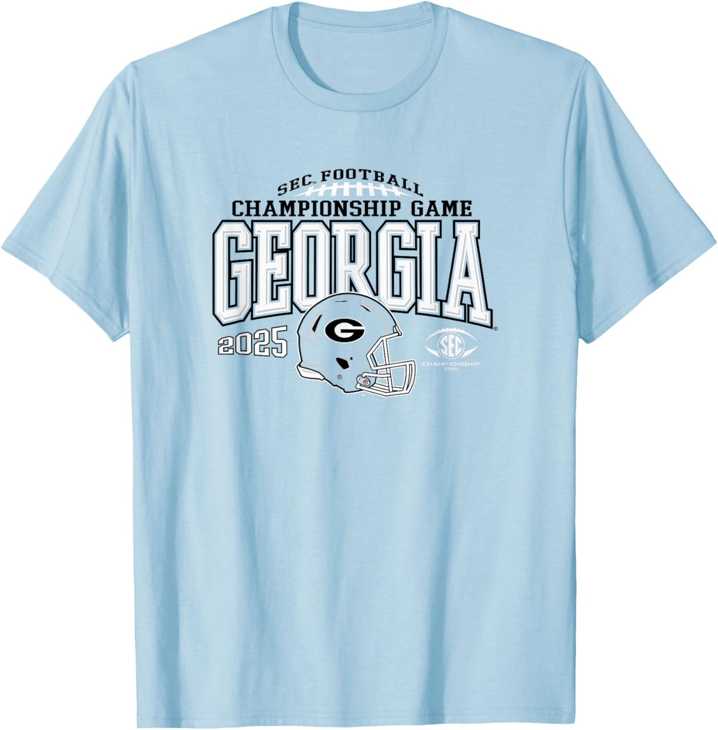 Georgia Bulldogs SEC Championship 2025 Football Red T-Shirt - T-Shirt | Light Blue