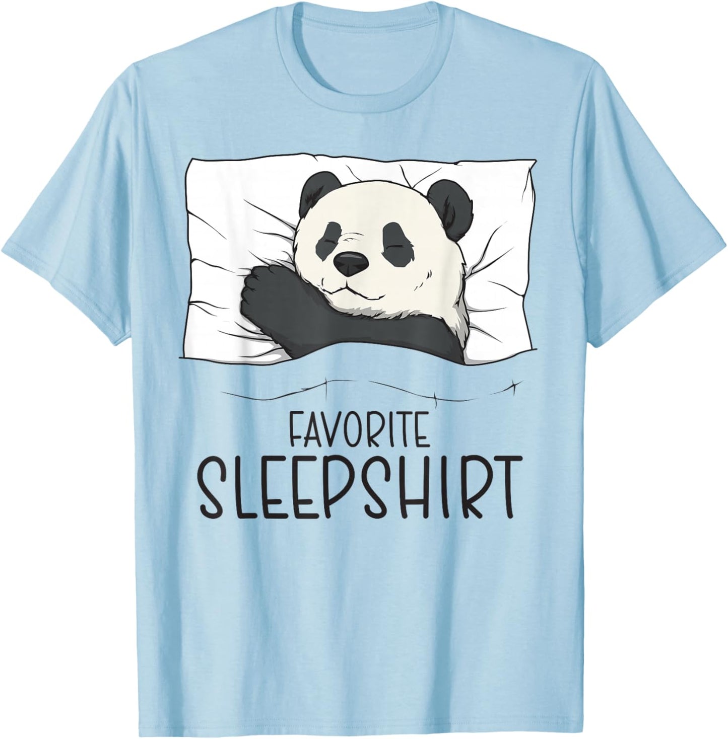 Favorite Sleepshirt With Napping Panda Pajama T-Shirt - T-Shirt | Light Blue