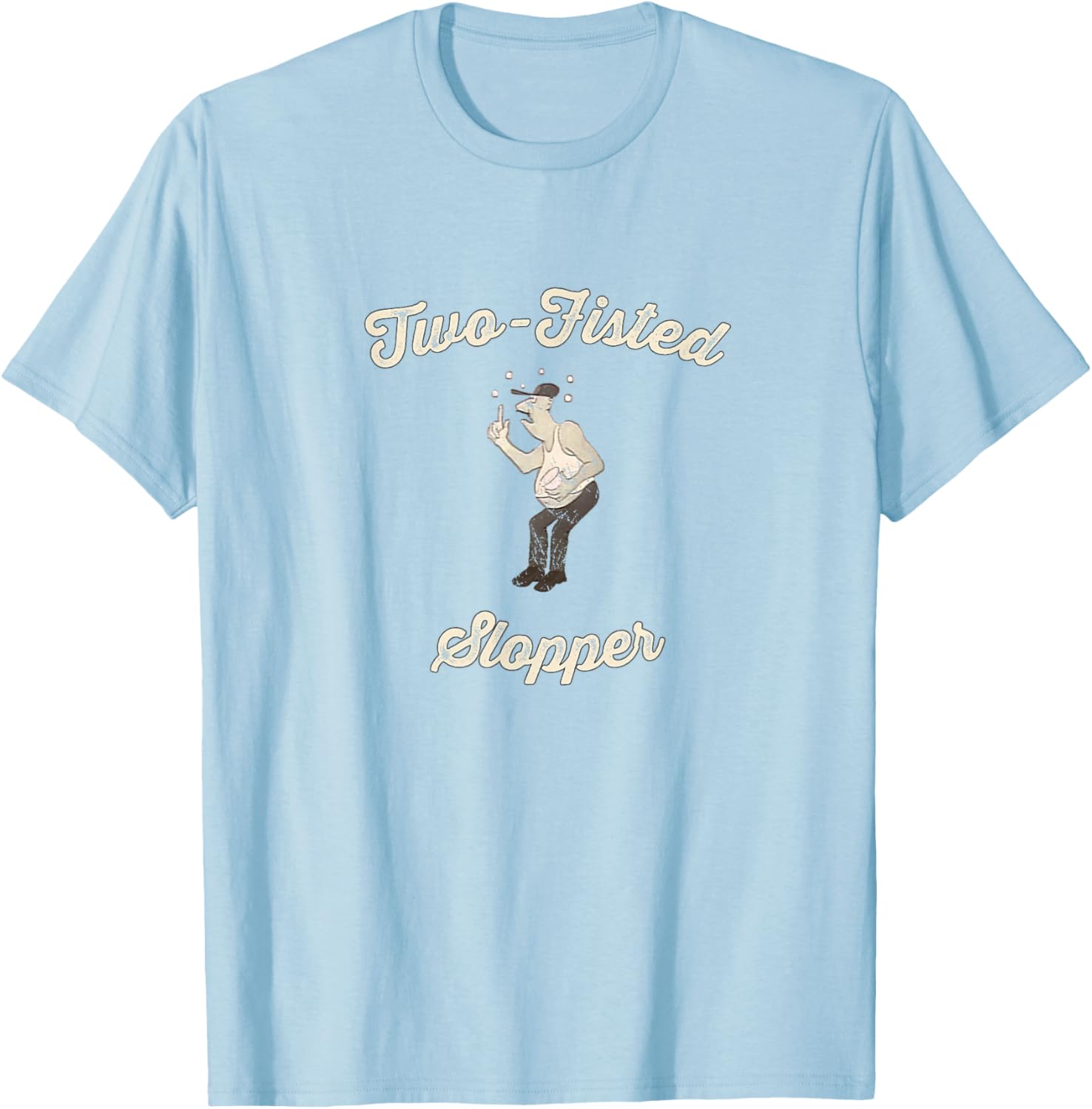 Two Fisted Slopper Vintage Milwaukee Baseball T-Shirt - T-Shirt | Light Blue