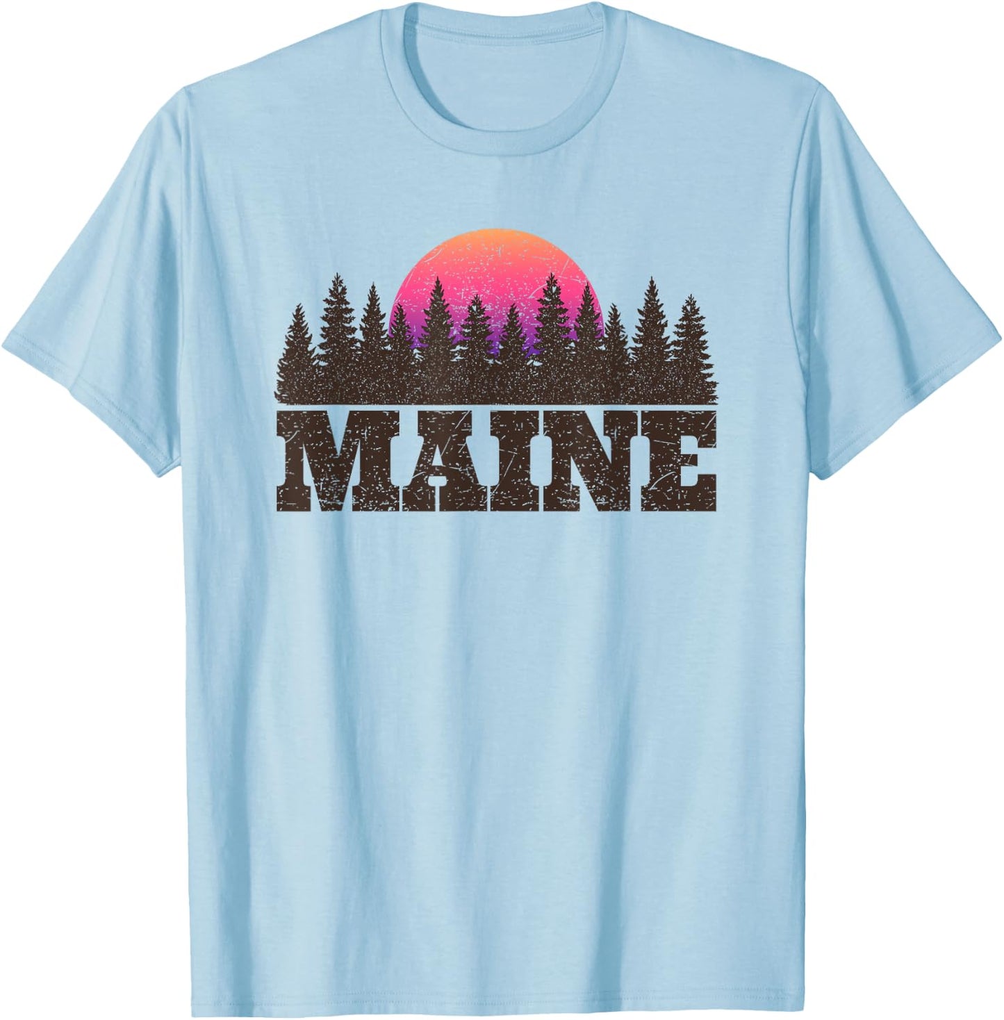 Maine MN Retro Vintage Shirt Gift Men Women Kids T-Shirt - T-Shirt | Light Blue