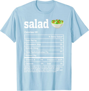 Salad Nutrition Facts Thanksgiving Food Men Women Kids T-Shirt - T-Shirt | Light Blue