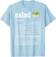 Salad Nutrition Facts Thanksgiving Food Men Women Kids T-Shirt - T-Shirt | Light Blue