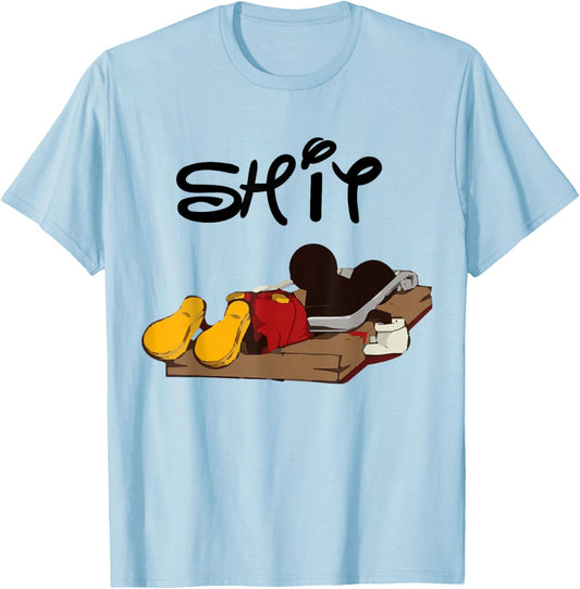 Cartoon Mouse In Trap T-Shirt - T-Shirt | Light Blue