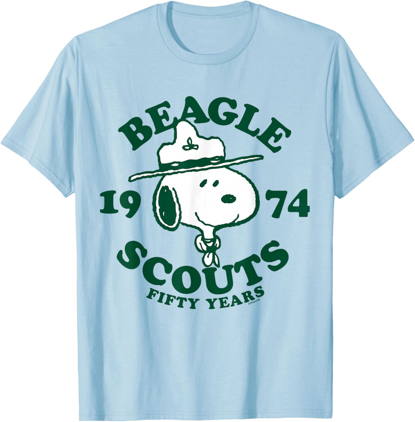 Peanuts - Snoopy Beagle Scout 50 Years 1974 T-Shirt - T-Shirt | Light Blue